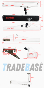 White right hand lockable keyed alike window winder 150mm restricted chain dimensions diagram