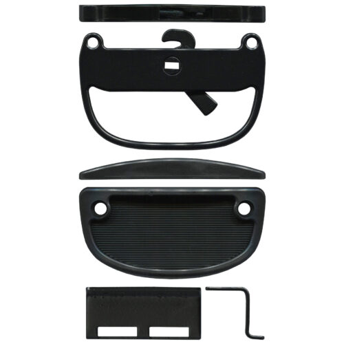 TradeBase LTC8080A black hook style sliding screen door latch set