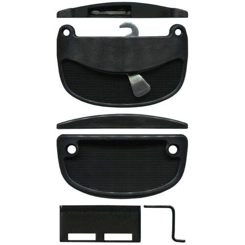 TradeBase LTC8081A black standard sliding screen door latch set
