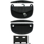 TradeBase LTC8081B black heavy duty sliding screen door latch set