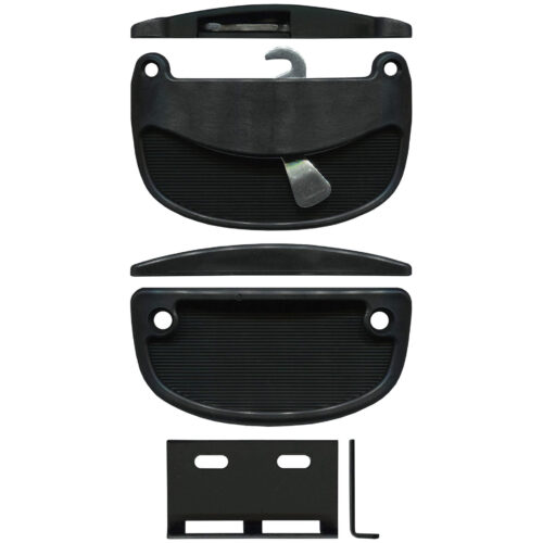 TradeBase LTC8081B black heavy duty sliding screen door latch set