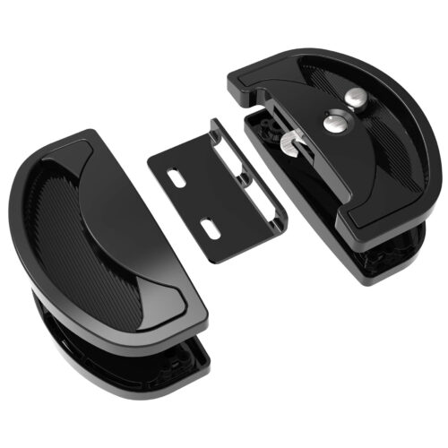TradeBase LTC8082B black narrow stile heavy duty sliding screen door latch set
