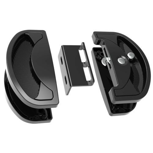 TradeBase LTC8082C black narrow stile commercial sliding screen door latch set