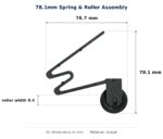 78.1mm Spring & Roller Assembly – Suits Screen Doors dimension diagram - overall 76.7 mm x 78.1 mm, every dimension measured in millimetres. TradeBase Australia part ASMSPR78.