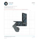 Actual size 1:1 print guide for 113.7mm Adjustable Sliding Door Carriage & Roller – Suits Screen Doors on a 10 mm grid