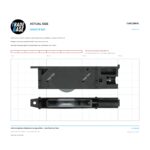 Actual size 1:1 print guide for 125.5mm Adjustable Sliding Door Carriage & Block – Suits Fixed Door Panel on a 10 mm grid