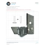 Actual size 1:1 print guide for 139.5mm Adjustable Sliding Door Carriage & Roller – Suits Security Doors on a 10 mm grid