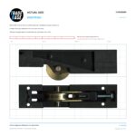 Actual size 1:1 print guide for 152.3mm Adjustable Sliding Door Carriage & Roller on a 10 mm grid