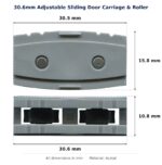 30.6mm Adjustable Sliding Door Carriage & Roller – Suits Windows dimension diagram - overall 30.6 mm x 15.8 mm, every dimension measured in millimetres. TradeBase Australia part CAR31ACE.