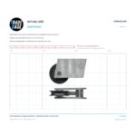 Actual size 1:1 print guide for 32mm Sliding Door Carriage & Acetal Roller – Adjustable Aluminium – Suits Comalco on a 10 mm grid