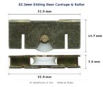 32.3mm Sliding Door Carriage & Roller – Suits Windows dimension diagram - overall 32.3 mm x 14.7 mm, every dimension measured in millimetres. TradeBase Australia part CAR32BR15.
