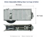 32mm Adjustable Sliding Door Carriage & Roller dimension diagram - overall 79.4 mm x 39.7 mm, every dimension measured in millimetres. TradeBase Australia part CAR32SS79.