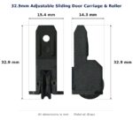 32.9mm Adjustable Sliding Door Carriage & Roller – Suits Windows dimension diagram - overall 15.4 mm x 32.9 mm, every dimension measured in millimetres. TradeBase Australia part CAR33BR.