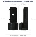 47.2mm Adjustable Sliding Door Carriage & Roller – Suits Windows dimension diagram - overall 21.2 mm x 47.2 mm, every dimension measured in millimetres. TradeBase Australia part CAR47ACE.