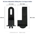 48.2mm Adjustable Sliding Door Carriage & Roller – Suits Screen Doors dimension diagram - overall 22.7 mm x 48.2 mm, every dimension measured in millimetres. TradeBase Australia part CAR48ACE.