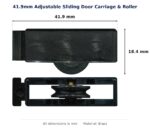 41.9mm Adjustable Sliding Door Carriage & Roller – Suits Windows dimension diagram - overall 41.9 mm x 18.4 mm, every dimension measured in millimetres. TradeBase Australia part CAR5110.