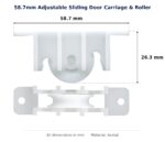 58.7mm Adjustable Sliding Door Carriage & Roller – Suits Screen Doors dimension diagram - overall 58.7 mm x 26.3 mm, every dimension measured in millimetres. TradeBase Australia part CAR59ACE.