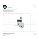 Actual size 1:1 print guide for 64.8mm Adjustable Sliding Door Carriage & Roller – Suits Screen Doors on a 10 mm grid