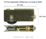 79.7mm Adjustable Sliding Door Carriage & Roller – Suits Patio Doors dimension diagram - overall 79.7 mm x 40.5 mm, every dimension measured in millimetres. TradeBase Australia part CAR80ACE.
