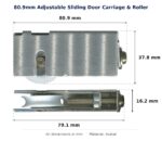 80.9mm Adjustable Sliding Door Carriage & Roller dimension diagram - overall 80.9 mm x 37.8 mm, every dimension measured in millimetres. TradeBase Australia part CAR81ACE.