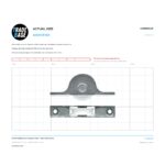 Actual size 1:1 print guide for 83.1mm Sliding Door Carriage & Roller – Suits Timber Doors on a 10 mm grid