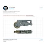 Actual size 1:1 print guide for 85.4mm Adjustable Sliding Door Carriage & Roller – Suits Patio Doors on a 10 mm grid