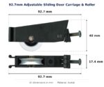 92.7mm Adjustable Sliding Door Carriage & Roller – Suits Patio Doors dimension diagram - overall 92.7 mm x 40 mm, every dimension measured in millimetres. TradeBase Australia part CAR93ACE.