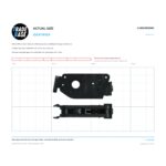 Actual size 1:1 print guide for 25kg Adjustable Patio Door Carriage & Roller - Suits Boral® Mk5C, Nu-Look® & Dowell® on a 10 mm grid