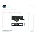 Actual size 1:1 print guide for 25kg Adjustable Patio Door Carriage & Roller - Suits Bradnams® on a 10 mm grid