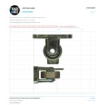 Actual size 1:1 print guide for 50kg Heavy Duty Carriage & Flat Brass Roller - Commercial Sliding Door on a 10 mm grid, 83.6 mm overall