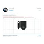 Actual size 1:1 print guide for 25kg Adjustable Patio Door Carriage & Roller 36mm - Suits Dowell® & AMP® on a 10 mm grid
