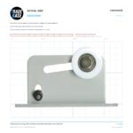Actual size 1:1 print guide for 100kg Heavy Duty Carriage, Roller & Anti-Bounce Guide Suits Masterglide® Tomma® Glidemaster® on a 10 mm grid