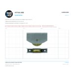 Actual size 1:1 print guide for 113kg Heavy Duty Adjustable Carriage & Brass Roller on a 10 mm grid