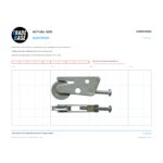 Actual size 1:1 print guide for 25kg Stainless Steel Adjustable Patio Door Carriage & Roller on a 10 mm grid