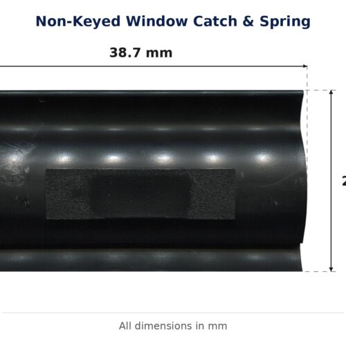 Non-Keyed Window Catch & Spring – Suits Precision dimension diagram. Overall size 45W x 78H x 12L mm. Every dimension measured in millimetres. TradeBase Australia part CTH6080.