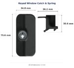 Keyed Window Catch & Spring – Suits AMP, Allulite, Dowell and others dimension diagram. Every dimension measured in millimetres. TradeBase Australia part CTH6173.