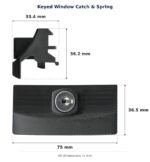 Keyed Window Catch & Spring – Suits Vincent and Trend dimension diagram. Every dimension measured in millimetres. TradeBase Australia part CTH6206.