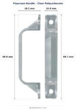 Dimension diagram for FSH4270 Flyscreen Handle - TradeBase Australia. All dimensions in millimetres, drawn on the part.
