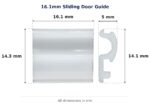 16.1mm Sliding Door Guide – Suits Sliding Windows dimension diagram - overall 16.1 mm x 14.3 mm, every dimension measured in millimetres. TradeBase Australia part GDE16.