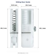 Sliding Door Guide – Suits Screen Doors dimension diagram - overall millimetres, every dimension measured in millimetres. TradeBase Australia part GDE3289.
