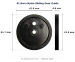 41.8mm Nylon Sliding Door Guide – Suits Wardrobe Doors dimension diagram - overall 41.6 mm x 41.8 mm, every dimension measured in millimetres. TradeBase Australia part GDE42.