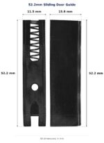 52.2mm Sliding Door Guide – Suits Screen Doors dimension diagram - overall 15.6 mm x 52.2 mm, every dimension measured in millimetres. TradeBase Australia part GDE52.