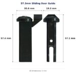 TradeBase 57.3mm Sliding Door Guide dimensions showing 30.6 mm, 19.3 mm, 57.4 mm, 57.1 mm