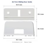 63.7mm Sliding Door Guide – Suits Timber Doors dimension diagram - overall 63.7 mm x 31.3 mm, every dimension measured in millimetres. TradeBase Australia part GDE64.