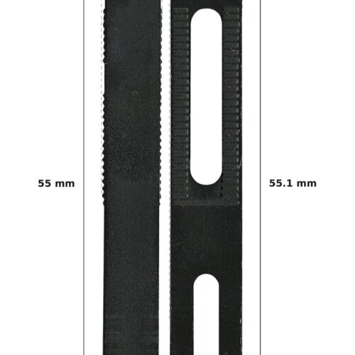 TradeBase 55mm Adjustable Sliding Door Guide dimensions showing 8.3 mm, 10.4 mm, 55 mm, 55.1 mm