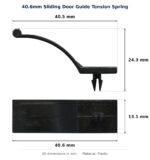40.6mm Sliding Door Guide Tension Spring – Suits Screen Doors dimension diagram - overall 40.6 mm x 24.3 mm, every dimension measured in millimetres. TradeBase Australia part GDETNS41.