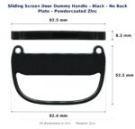 Dimension diagram for LTC8050 Sliding Screen Door Dummy Handle - TradeBase Australia. All dimensions in millimetres, drawn on the part.