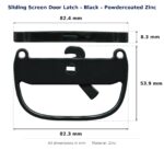 Dimension diagram for LTC8080 Sliding Screen Door Latch - TradeBase Australia. All dimensions in millimetres, drawn on the part.