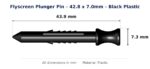 Dimension diagram for PPN4600 Flyscreen Plunger Pin - TradeBase Australia. All dimensions in millimetres, drawn on the part.