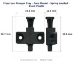 Dimension diagram for PST4635 Flyscreen Plunger Stay - TradeBase Australia. All dimensions in millimetres, drawn on the part.
